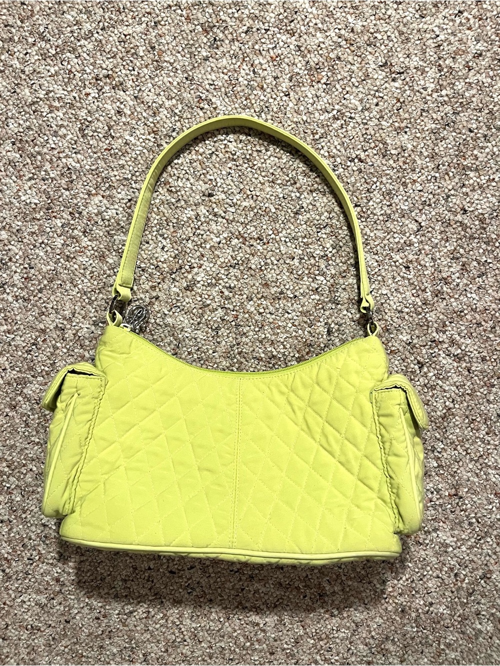 Vera Bradley Lime Green Quilted Shoulder Purse Bag